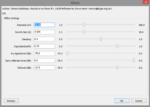 gverb on audacity